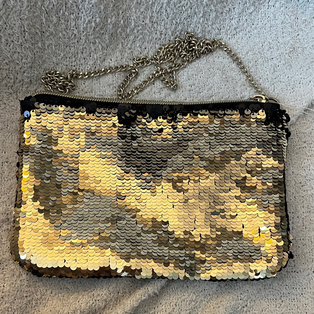 Sequin Chain Shoulder Bag Old Navy duo sequin black gold dress up wedding prom